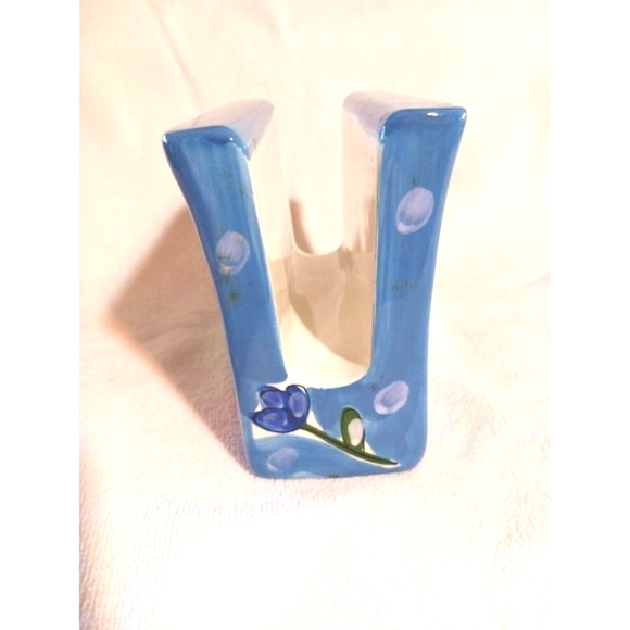 Blue Floral & Fruits Napkin Holder Ceramic - ADORABLE!! - Picture 4 of 10